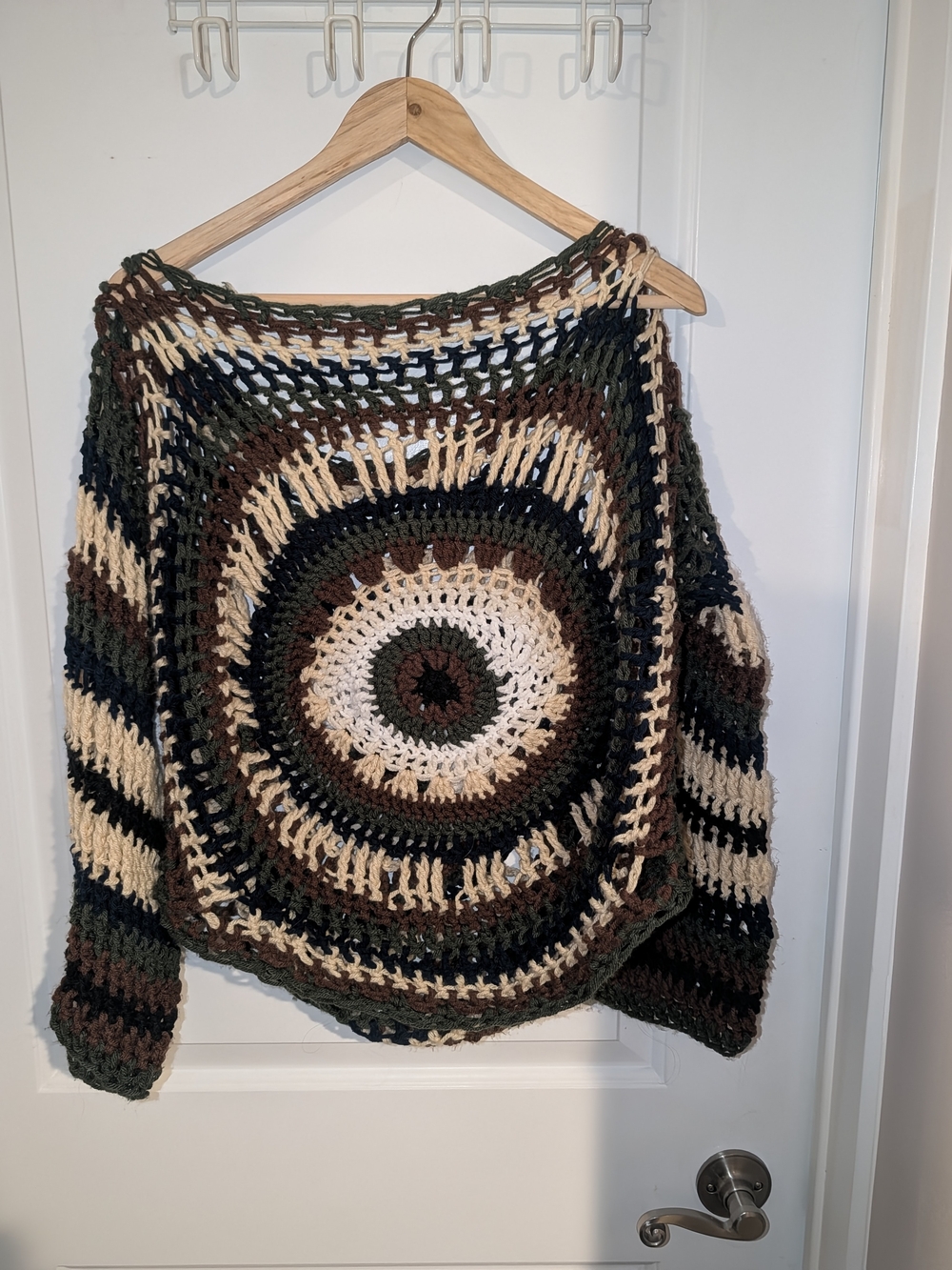 ⭐3 For $20⭐ Crochet Circle-Front Open Weave Sweater - Multicolor